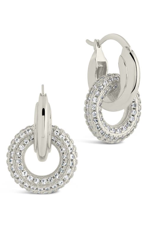 Sterling Forever Hunter Cz Interlocking Circle Drop Earrings In Silver