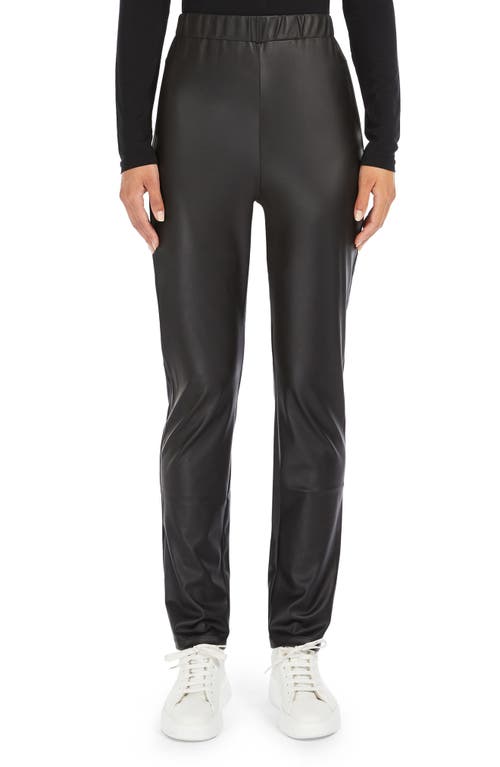 Zefir Pull-On Straight Leg Faux Leather Pants in Black