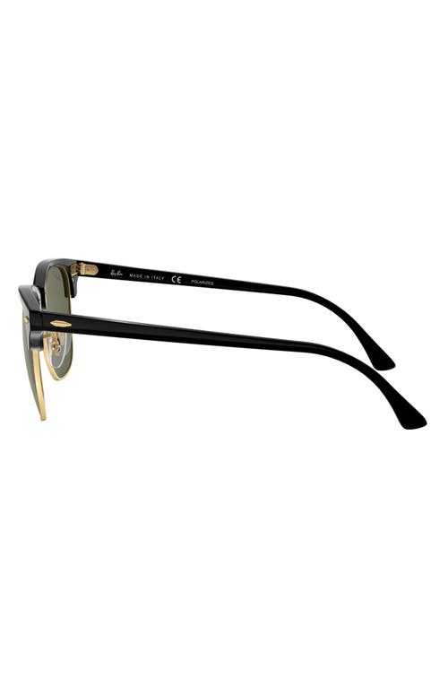 Ray Ban Ray-ban 49mm Polarized Browline Sunglasses In Black/crystal Green