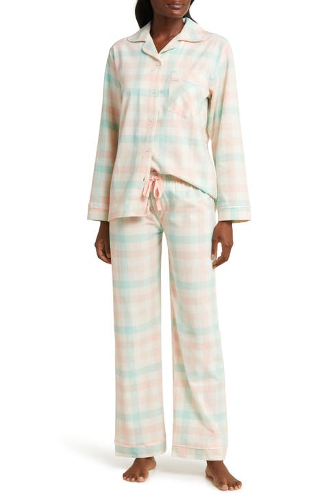 100% Cotton Jersey Women Plaid Pajama Pants Sleepwear 