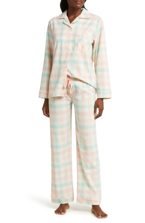 Check Cotton Pajamas in English Rose