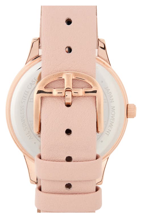 Shop Ted Baker London Rose Goldtone Leather Strap Watch, 16mm In Rose Gold/beige