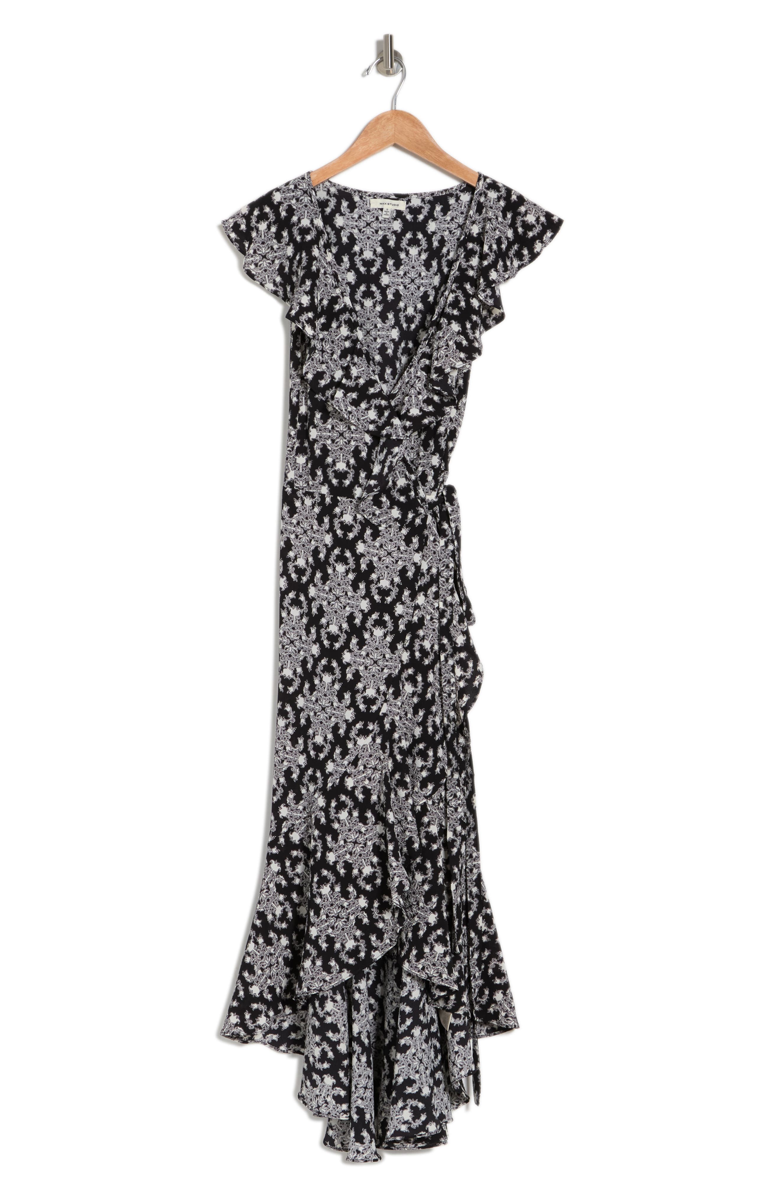 Max Studio Women's Satin Midi Dress - Tie Neck, Smocked Waist, Ruffle Hem - View #11