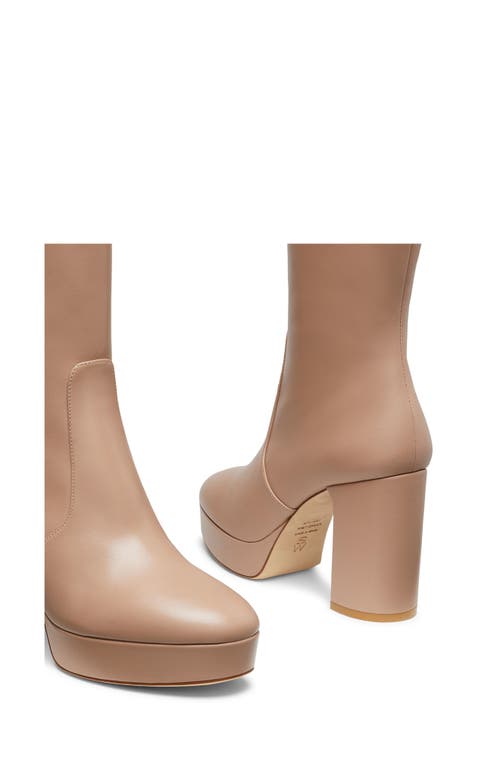 Shop Stuart Weitzman Dayna Platform Bootie In Fawn Leather