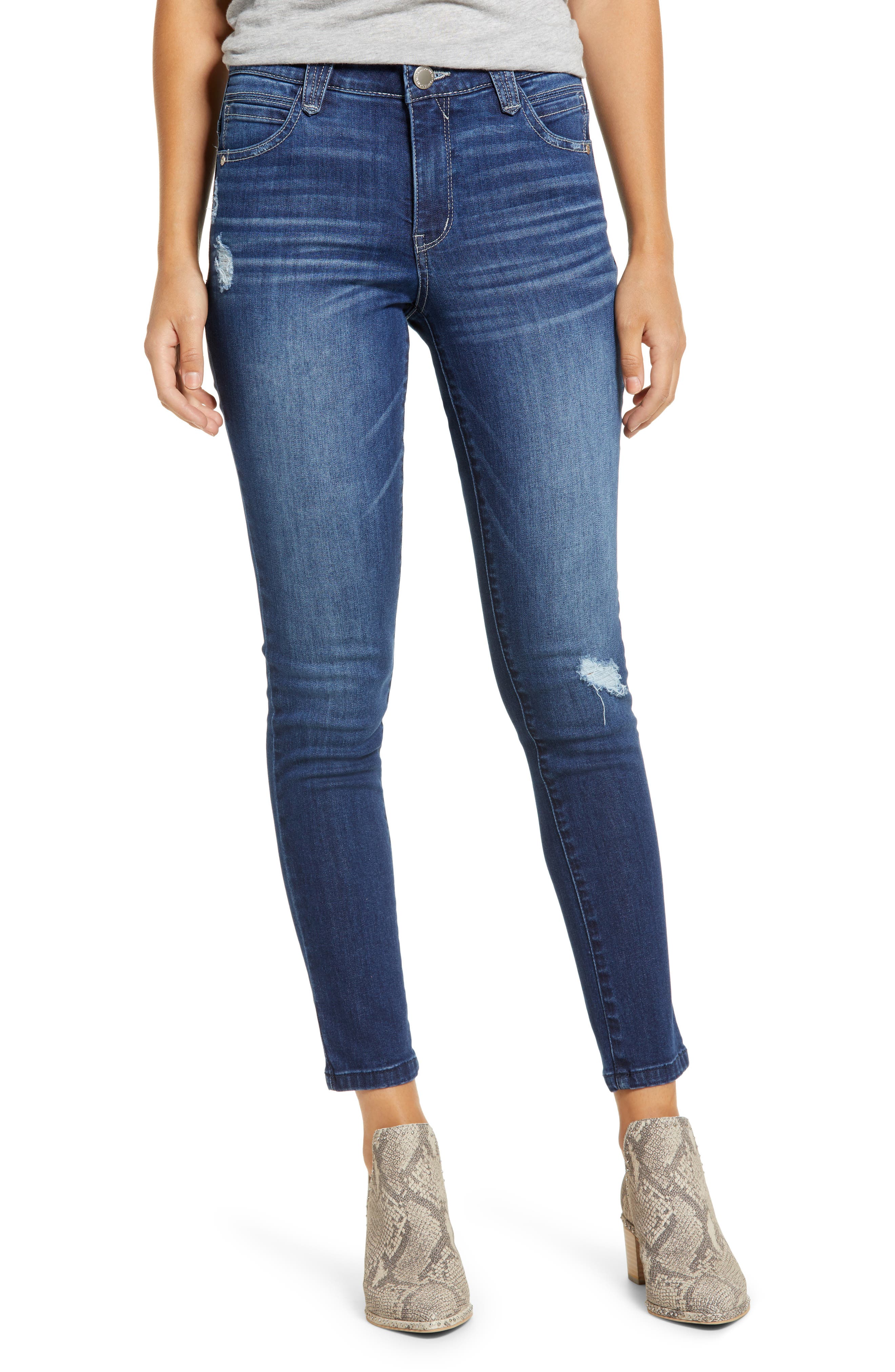 Wit & Wisdom | Ab-Solution Distressed High Waist Ankle Jeans ...