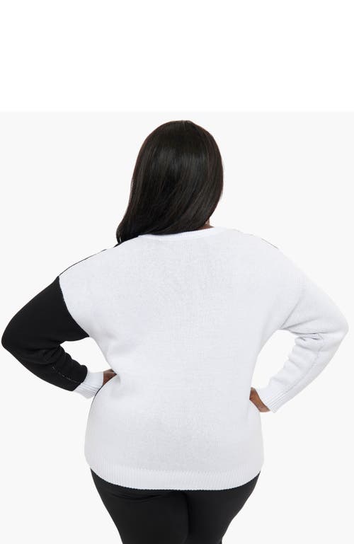 Shop Unique Vintage Plus Size Long Sleeve Sweater In Black & White