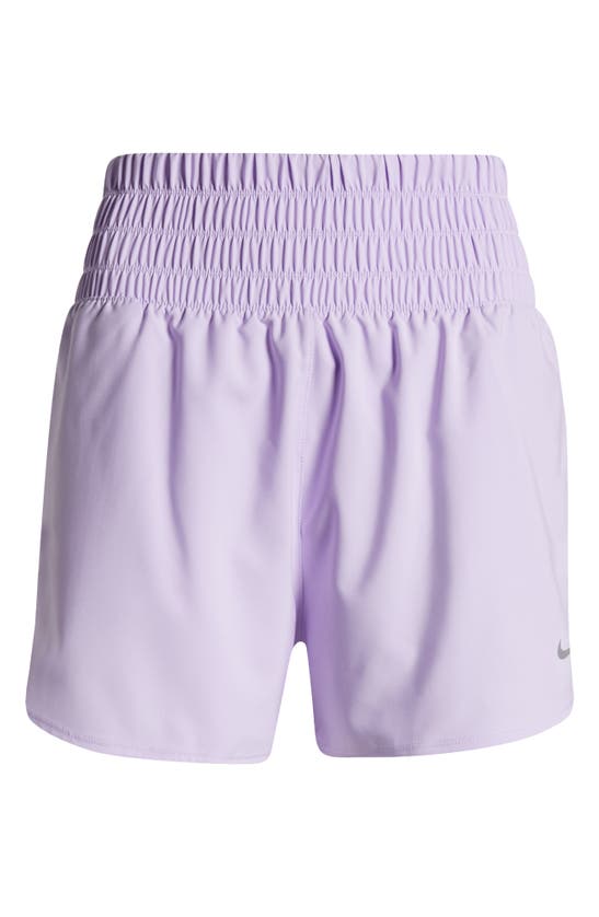 Shop Nike Dri-fit Ultrahigh Waist 3-inch Brief Lined Shorts In Lilac Bloom/ Reflective Silv