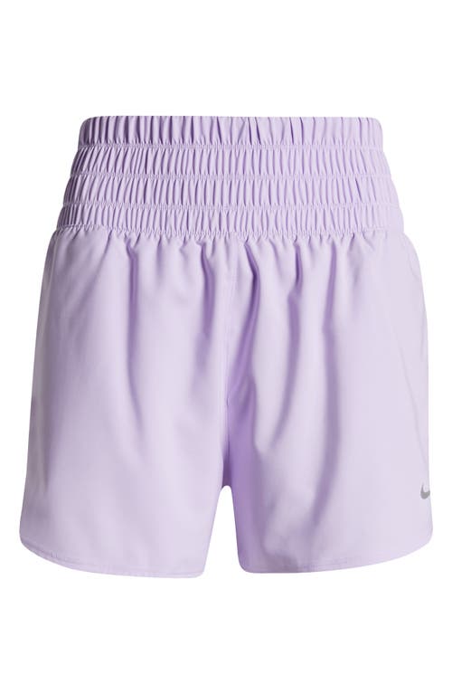 Shop Nike Dri-fit Ultrahigh Waist 3-inch Brief Lined Shorts In Lilac Bloom/reflective Silv