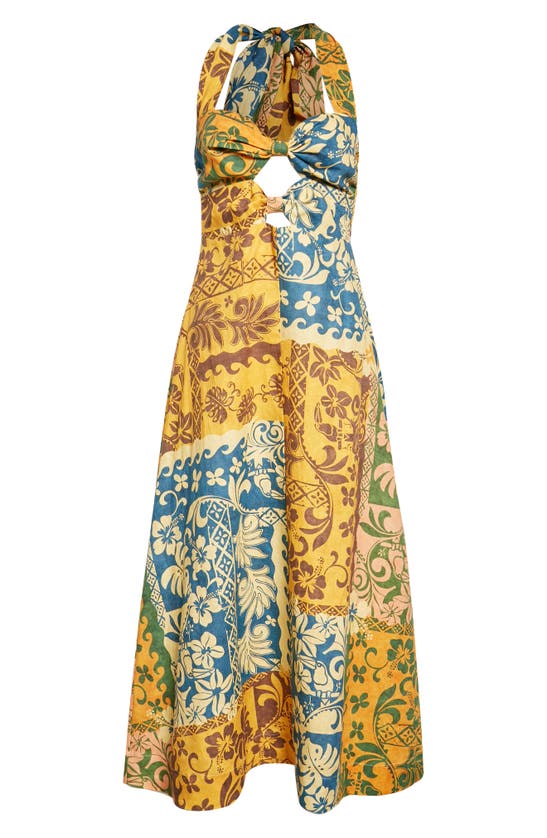 ALEMAIS ARCHIE LINEN HALTER DRESS
