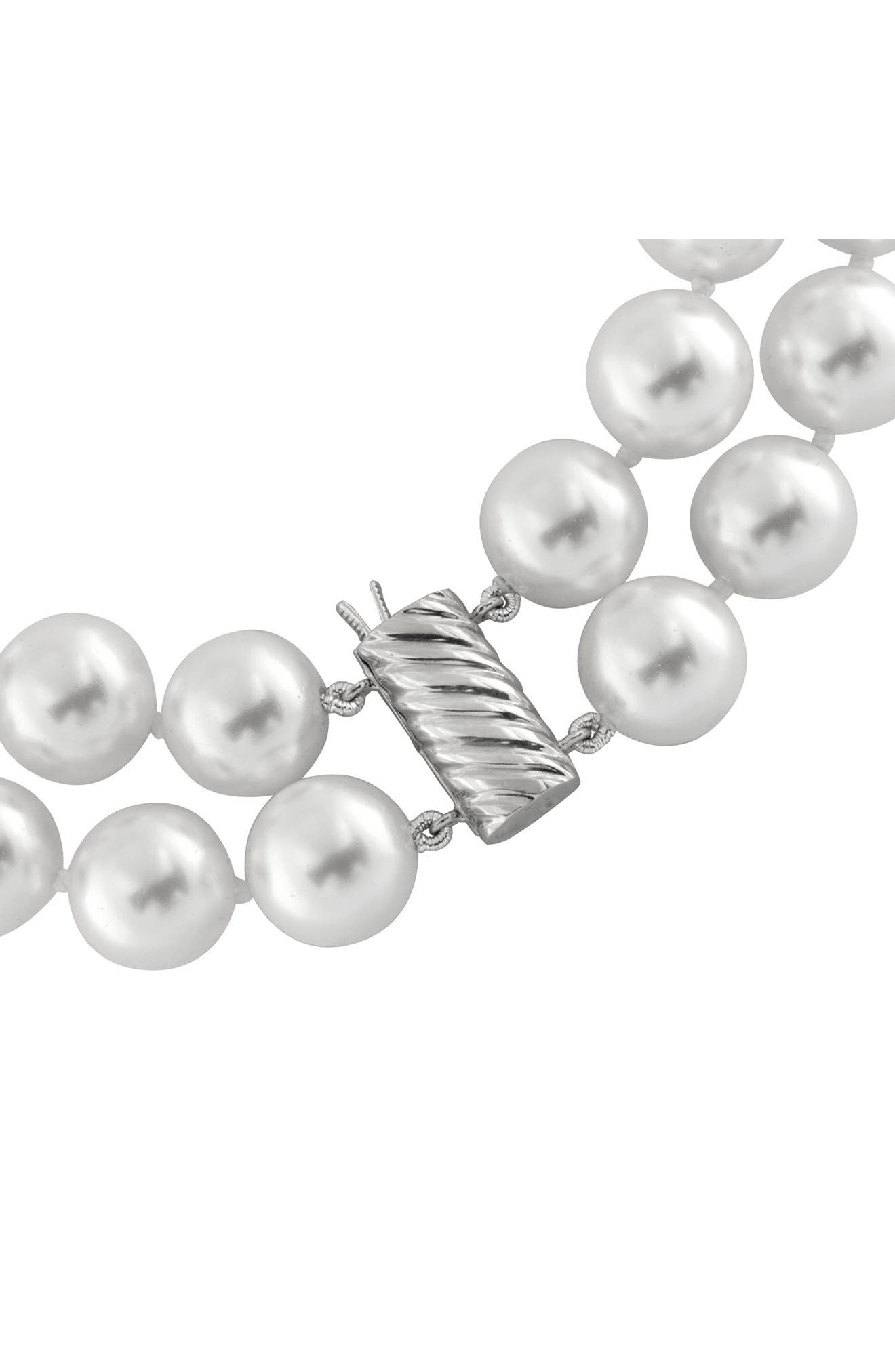 Splendid Pearls Shell 12-13mm Ocean Pearl Double Strand Necklace In White