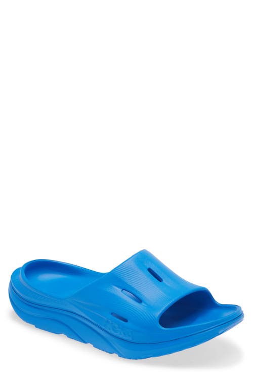 Shop Hoka Gender Inclusive Ora Recovery Slide 3 Sandal In Electric Cobalt