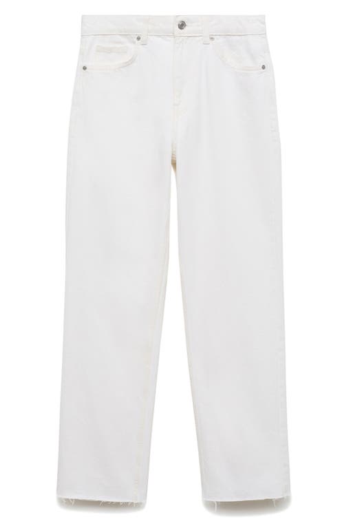 MANGO MANGO RAW HEM CROP STRAIGHT LEG JEANS 