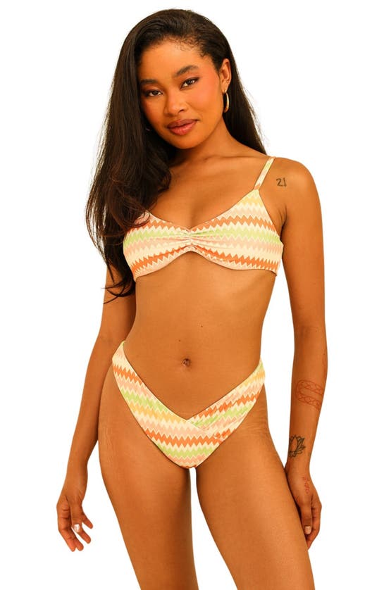 Shop Dippin Daisys Britney Adjustable Shoulder Bikini Top In Hang Ten Stripe