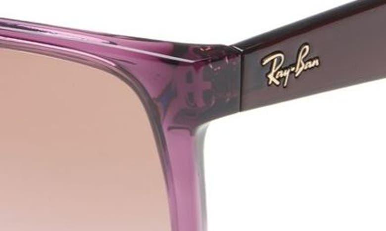 Ray Ban 54mm Polarized Square Sunglasses In Transparent Violet