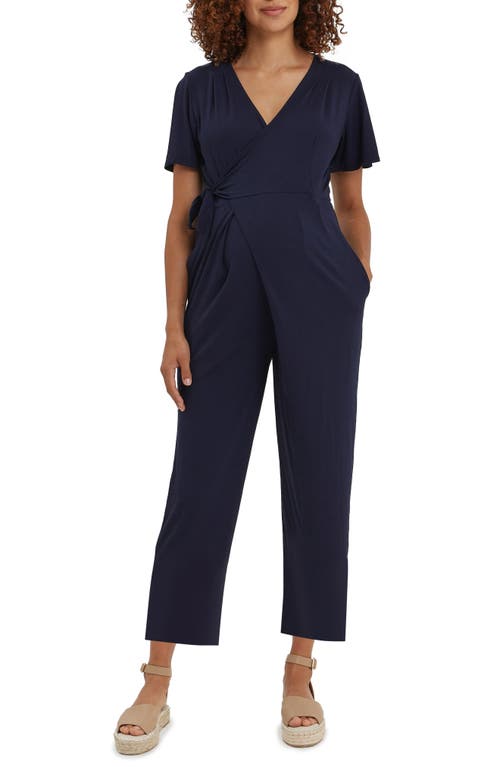 Lucia Maternity Jumpsuit in Navy