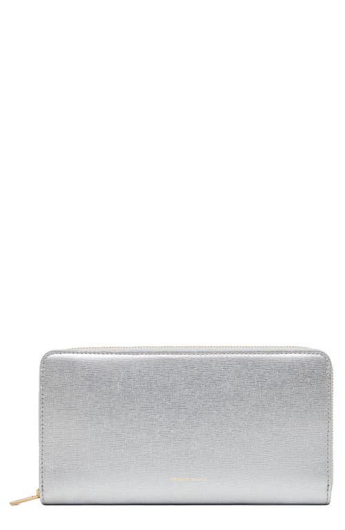 Mansur Gavriel Continental Leather Wallet in Silver