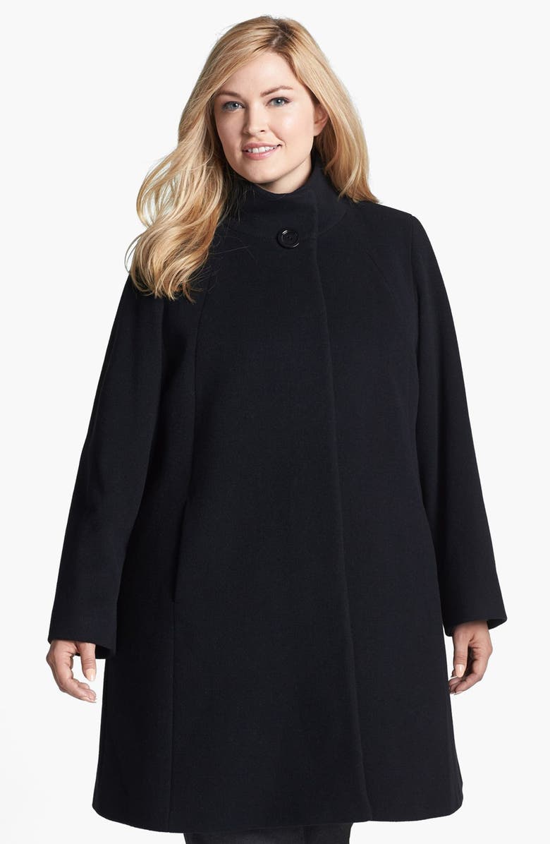 Cinzia Rocca Due Stand Collar Wool & Angora Blend Walking Coat (Plus ...