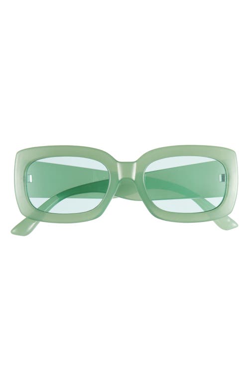 50mm Rectangular Sunglasses in Milky Green