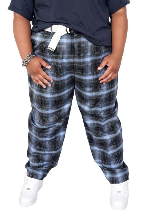 BP. + Wildfang Brushed Plaid Pants in Black- Blue Lara Ombre Plaid
