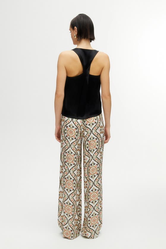 Shop Nocturne Printed Wide Leg Pants In Multi-colored