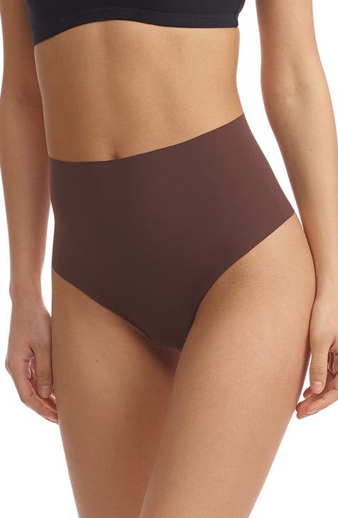 Core Microfiber High-Waist Cheeky Panty in Brown