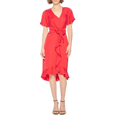 Parker Porter Flutter Sleeve Dress, Red