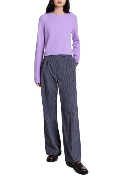 Shop Maje Rhinestone Suit Trousers In Grey Rhinestone  Tennis Stripe