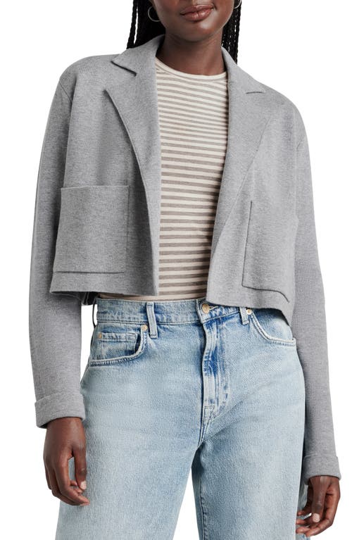 Shop Splendid Elsie Cotton Blend Crop Cardigan In Heather Fog