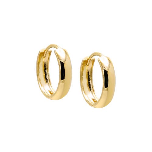 Shop Adina Eden By  Solid Wide Rounded Huggie Earring 14k In 14k Gold