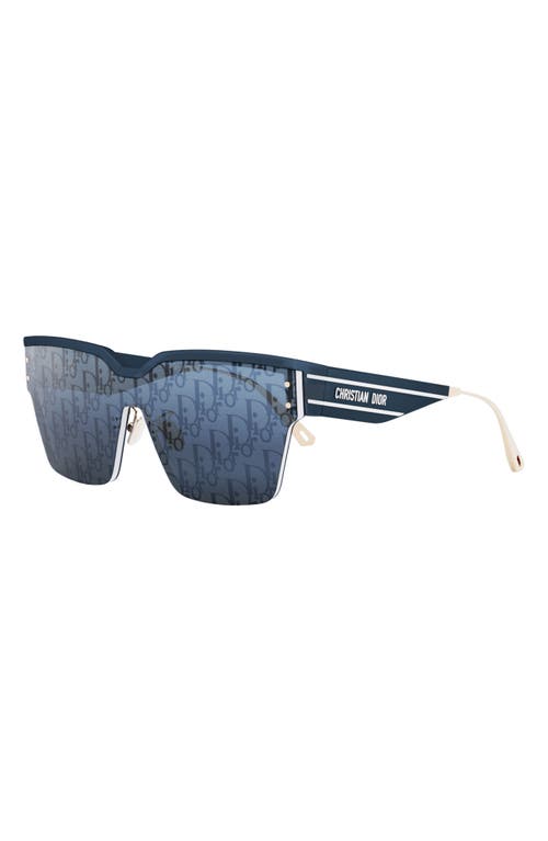 Shop Dior 'club M4u 00mm Shield Sunglasses In Shiny Blue/blue Mirror