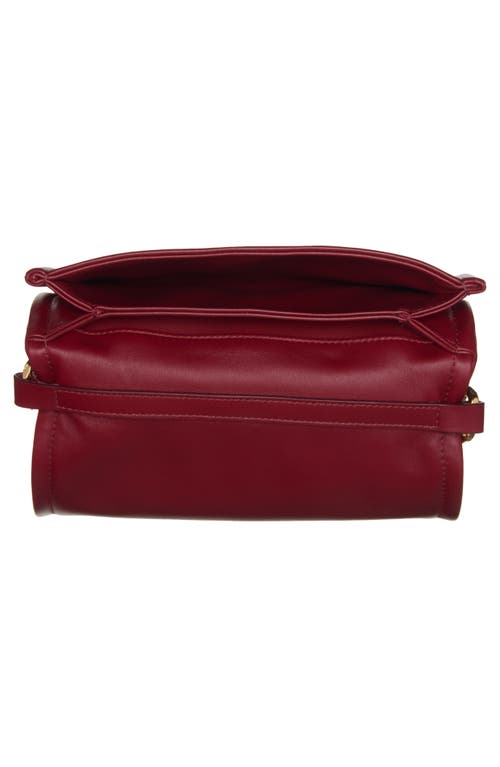 Shop Valentino Garavani Vlogo Chain Lambskin Crossbody Bag In Deep Scarlet