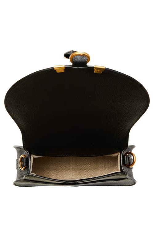 Chloé Chloe Small Marcie Grained Calfskin Saddle Bag In Black In Black