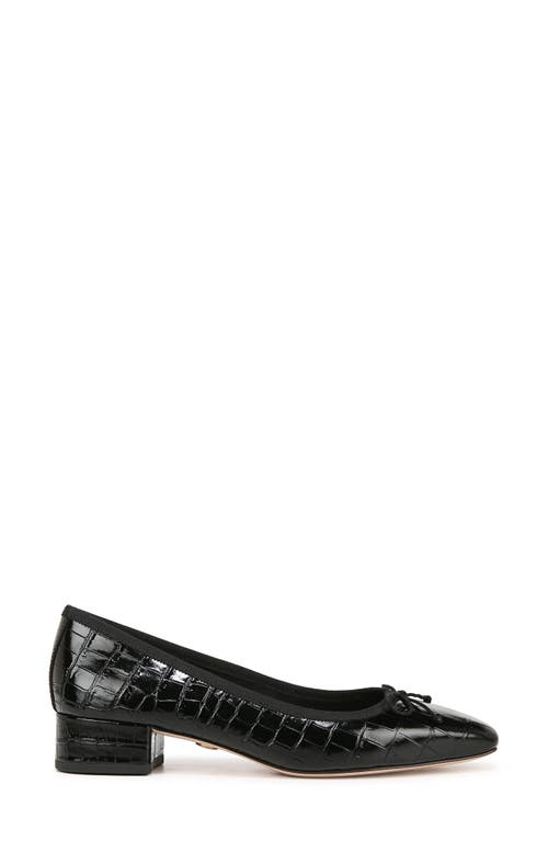 Shop Veronica Beard Cecile Square Toe Pump In Black Croc