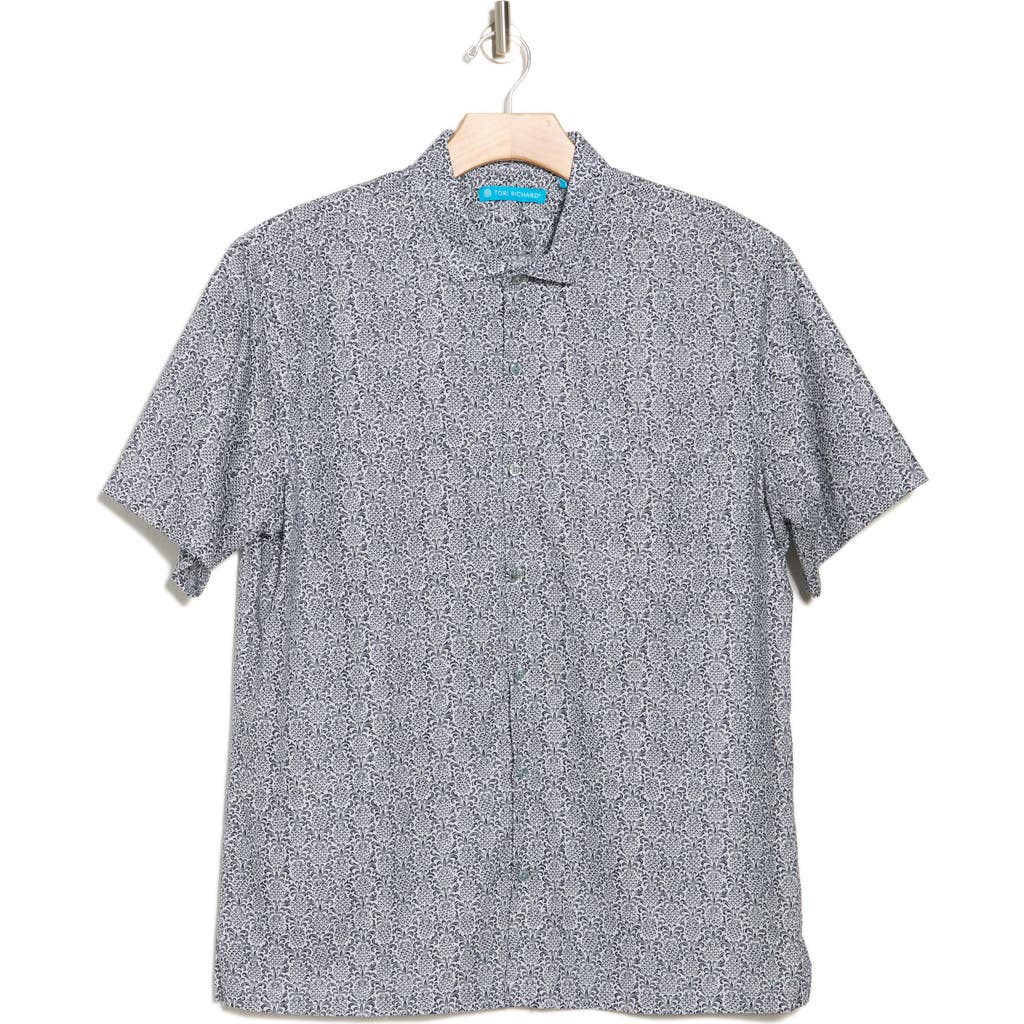 Tori Richard Prince Of Pine Short Sleeve Button-up Shirt In Black/white