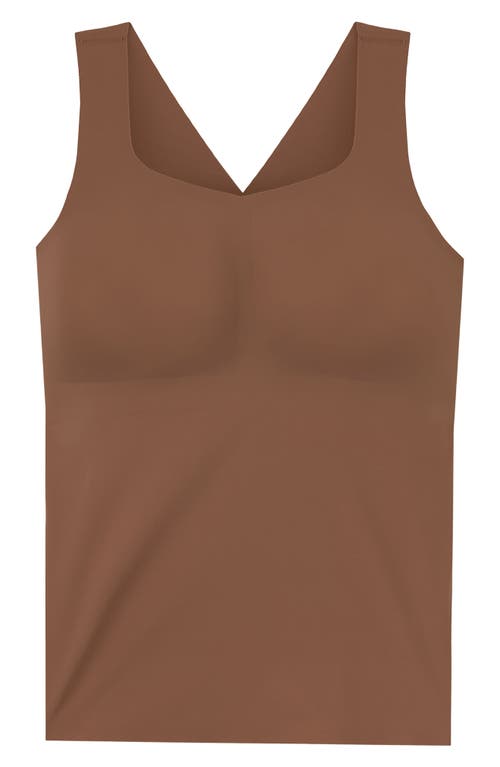Evelyn & Bobbie Women's Neutrals Structured Scoop Bra Tank In Clay In Clay