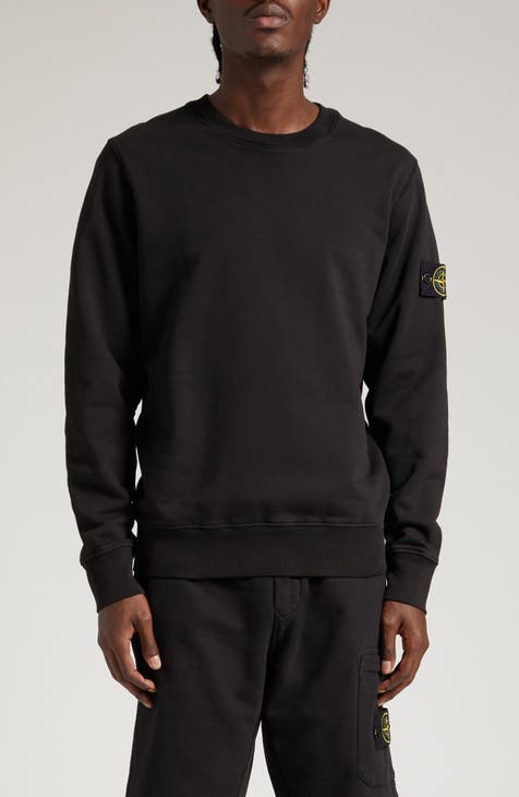Logo patch cotton hoodie in black - Stone Island