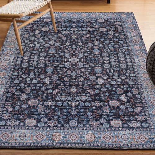Jonathan Y Kemer All-over Persian Machine-washable Area Rug In Black/blue