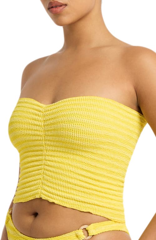 Shop Bondeye Bond-eye Dara Stripe Cover-up Tube Top/skirt In Limoncello Stripe