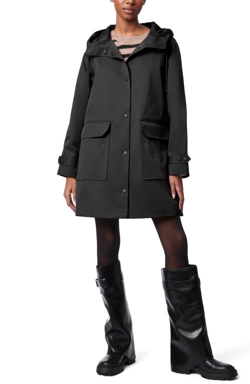 Shop Bernardo Water Resistant Hooded Jacket In Black