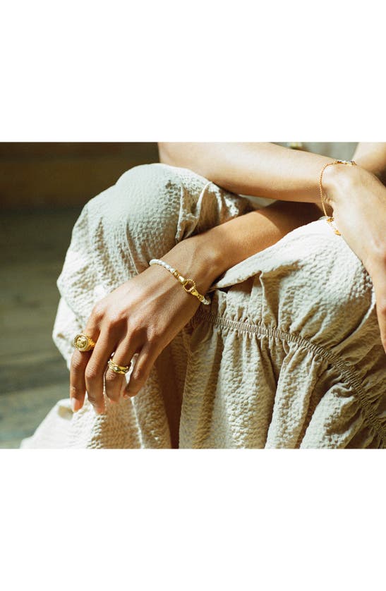 Shop Missoma X Harris Reed In Good Hands Pearl Bracelet In Gold
