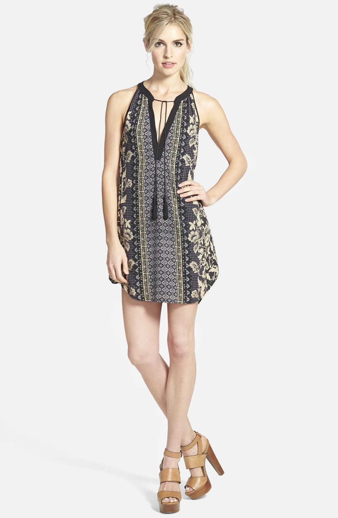 ASTR Tassel Sleeveless Shift Dress Nordstrom