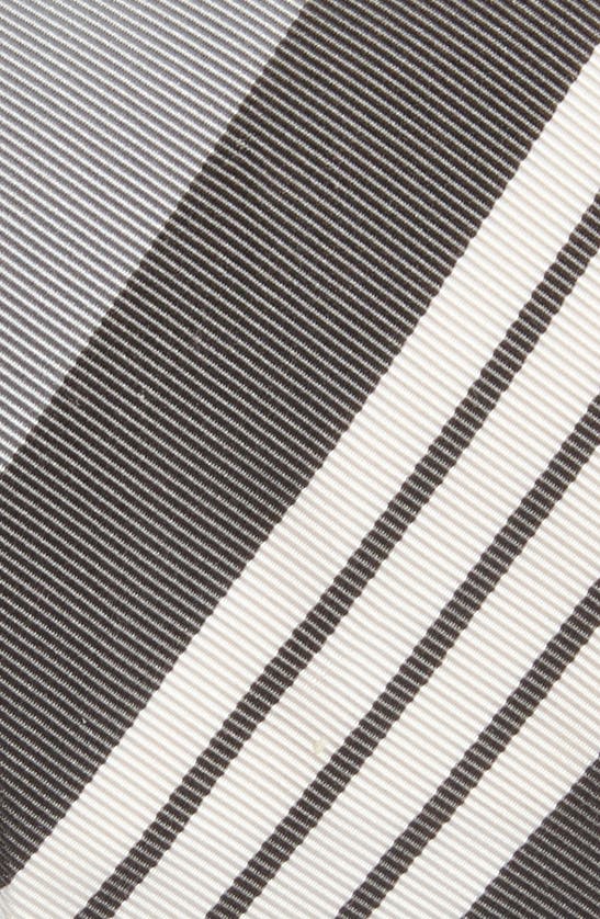 Shop Thom Browne 4-bar Repp Stripe Silk & Cotton Tie In Medium Grey