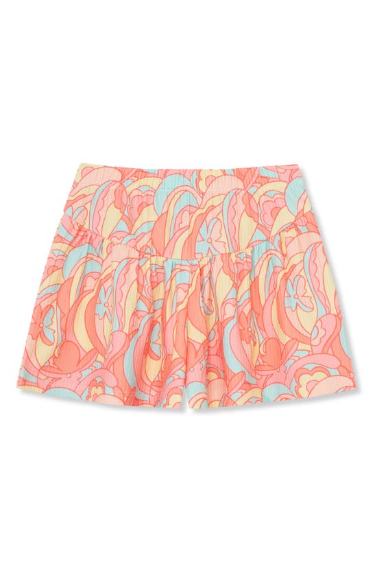 Shop Peek Aren't You Curious Kids' Floral Print Shorts In Orange Print
