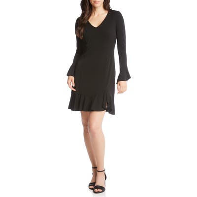Karen Kane Sienna Ruffle Trim Dress, Black
