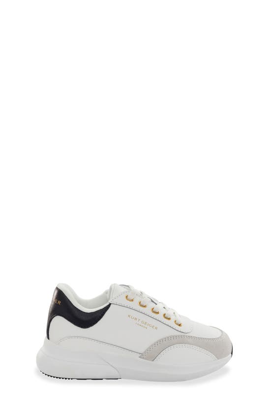 Shop Kurt Geiger London Kids' Gaspar Sneaker In White Black