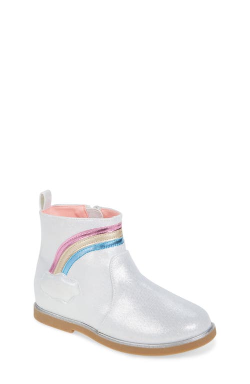 Tucker + Tate Kids' Mila Rainbow Bootie in Silver Glitter 