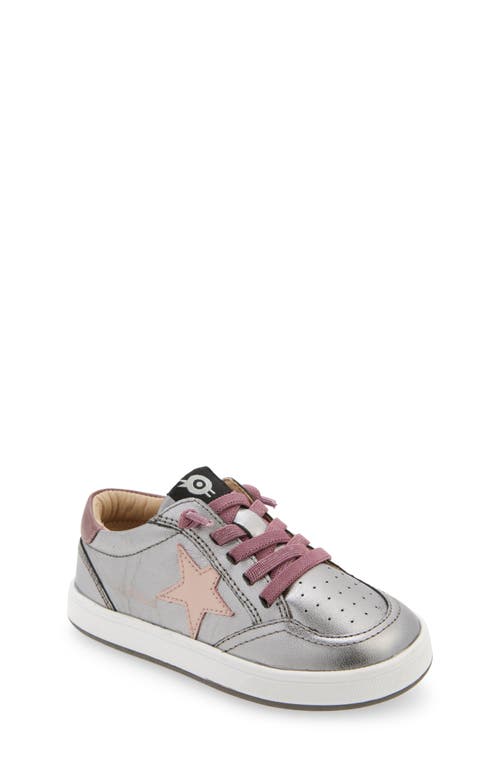 OLD SOLES Kids' Platinum Runner Sneaker in Silver /Malva /Powder Pink 