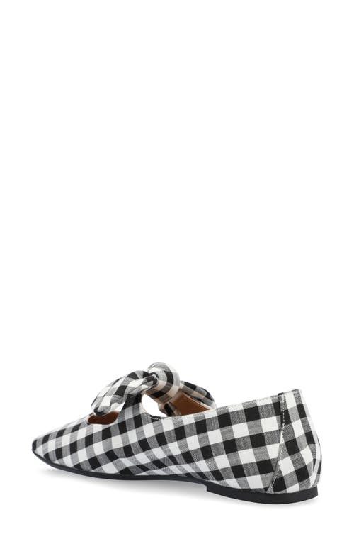 Journee Collection Women's Seralinn Bow Square Toe Flats In Plaid/black