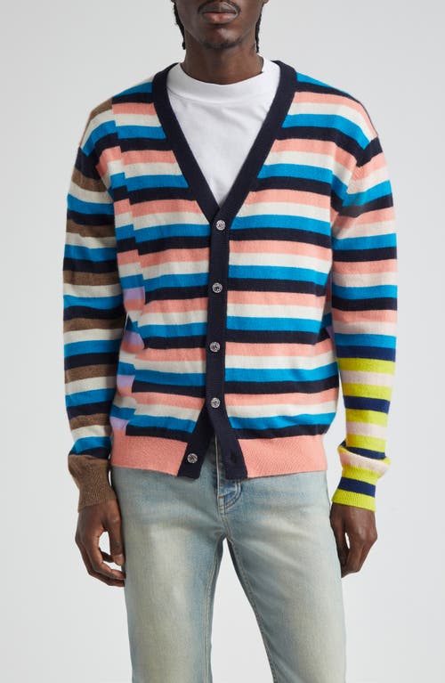 Mike Stripe One of a Kind Cardigan in Blue Multi