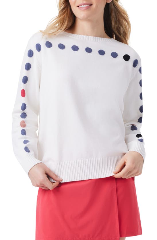 Shop Nz Active By Nic+zoe Polka Dot Sweater In White Multi